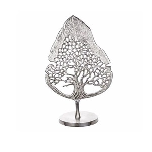 Hoja de plata elegante mesa de árbol con acabado plateado objeto decorativo moderno para el interior del hogar centro de mesa de lujo y exhibición atemporal - Product Image 6
