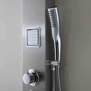 Panel de Ducha de Hidromasaje de Acero Cepillado con Ducha Superior, Conjunto de Baño - Product Image 5