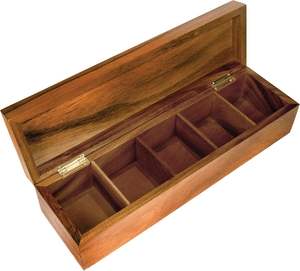 Boîte de rangement en bois naturel pliable à 5 compartiments, écologique |   Organisateur multifonction moderne pour la cuisine, le bureau et la maison - Product Image 4