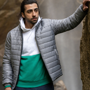 Chaqueta acolchada de lona personalizable de alta calidad para hombre, chaqueta de burbujas de invierno con cremallera frontal, servicio al por mayor OEM más vendido - Product Image 4
