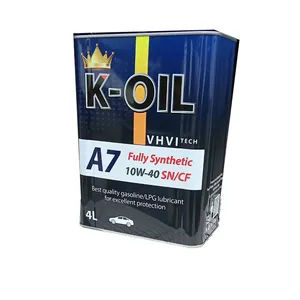 K-oil A7 Oli Bensin 10W40 SN/CF Sintetik Sepenuhnya Memaksimalkan Oli Mesin Ekonomi Bahan Bakar Harga Murah untuk Aplikasi Industri Kore