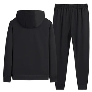 Ensemble de survêtement pour homme de couleur unie, tendance streetwear, pull décontracté, pantalon à cordon de serrage, ensemble deux pièces, hiver, haute qualité - Product Image 2