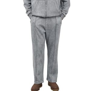 OEM Vente en gros Trendy Baggy Style Zipper Survêtement Poids lourd Vintage Lavé Coupe ample Hommes Logo personnalisé imprimé Streetwear - Product Image 5