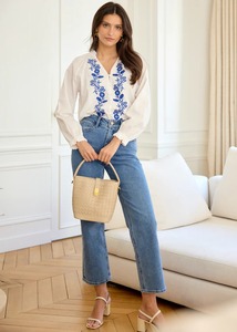 Blusa Larga de Algodón Georgette para Oficina, Ecológica, Suministro ODM de la India - Product Image 2