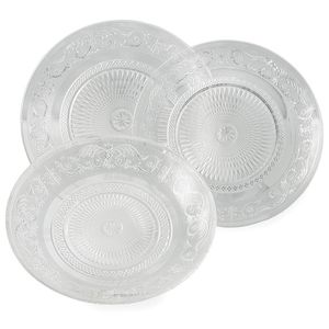 Juego de Vajilla de Vidrio Imperial de 18 Piezas, Ecológico, con Relieve Dorado, Platos de Cerámica, Estilo Europeo Clásico y Lujoso para Hoteles - Product Image 1