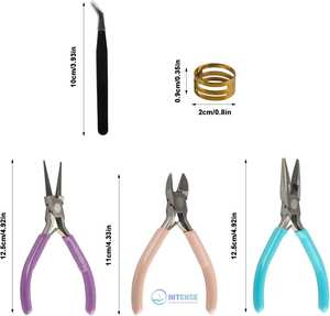 Juego de 3 Pinzas de Acero Inoxidable para Joyería INTENSE SURGICAL INSTRUMENTS con Pinzas de Punta Fina y Cortadores de Alambre para Hacer Pulseras - Product Image 4