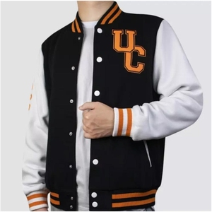แจ็กเก็ตเบสบอลวิทยาลัยเลตเตอร์แมนสำหรับทุกเพศแจ็คเก็ตผ้าแคนวาสสำหรับฤดูหนาวผ้าวูล - Product Image 1