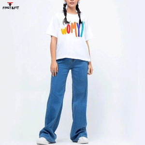 T-shirts personnalisés en polyester/coton pour femmes, nouveau design, mode estivale avec décoration plumes, coupe décontractée, écologiques - Product Image 3