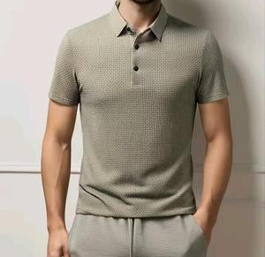 Nueva camisa de hombre de alta gama, súper transpirable, de color sólido, de secado rápido, diseño simple, informal, deportiva y de negocios. - Product Image 2