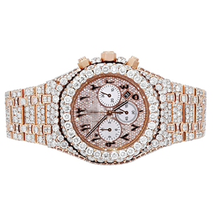 Montre Moissanite en or jaune carré approuvée par testeur de diamants | VVS Luxury Iced Out Skeleton Business Style Wholesale - Product Image 2