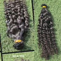 Extensiones de Cabello Indonesio Pre-Adheridas con Punta I, de Lujo, de Primera Calidad, con Queratina, Punta Plana, 100% Cabello Humano Virgen Remy, Cutícula Alineada, 8"-30"