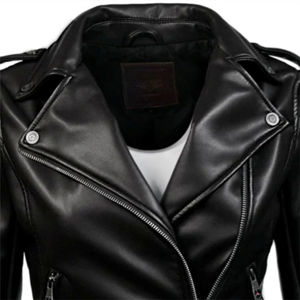 <b>Women</b> Casual Genuine Leather <b>Jacket</b> with Smooth Relaxed Fit Eco-Friendly Waterproof Design Plain Dyed Nylon Lining - Product Image 2