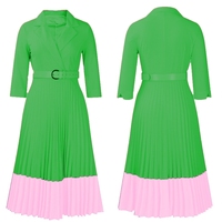 Robe longue en tricot pour femme, personnalisable par OEM, motif uni, taille empire, silhouette ample, décoration de ceinture, robe pull