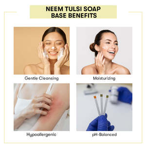 Savon artisanal au lait de chèvre, au neem et au tulsi, 100g, base en flocons solides pour peaux grasses, propriétés éclaircissantes, savon pour le bain/les toilettes - Product Image 4