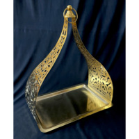 Plateau de service décoratif multifonctionnel en métal doré brillant, style turc moderne, idéal pour restaurants, Ramadan, mariages - Vente chaude directe usine