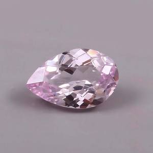 พลอยมอร์แกไนต์สีชมพูธรรมชาติคุณภาพ AAA รูปทรงลูกแพร์เหลี่ยมเพชรพลอย ขนาด 10x8 มม. ผ่านการรักษาด้วยรังสี สำหรับทำเครื่องประดับ ขายส่ง - Product Image 1