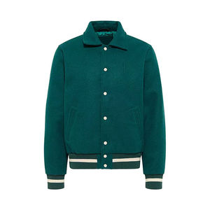 Chaqueta Varsity de Béisbol Vintage con Mangas de Cuero y Parche de Chenilla Bordado Personalizado OEM para Hombre - Product Image 5