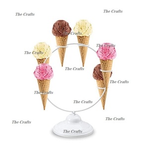 แท่นวางไอศกรีมสีทองเหล็กดีไซน์รักษ์โลก พร้อมที่วางโคนคุณภาพพรีเมียม ปรับแต่งได้สำหรับตกแต่งโต๊ะบ้านและโรงแรม - Product Image 2