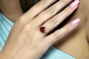 À la mode classique à la mode 925 en argent Sterling naturel rose Tourmaline trillion facettes pierres précieuses broche réglage anneau bijoux fins - Product Image 2