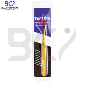 Extensiones de pestañas con agarre de diamante Pinzas injertadas Pinzas de precisión para pestañas, herramientas de aplicación de pestañas con punta en ángulo de acero inoxidable - Product Image 6