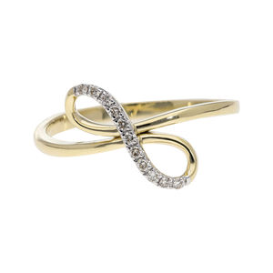 แหวนทรงอินฟินิตี้ชุบโรเดียมทองคำขาว14K ประดับเพชรธรรมชาติประดับเพชรคลาสสิกดีไซน์แบบห่วงสวยงามและสง่างาม - Product Image 3