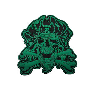 Green <b>Black</b> Color Pvc Patch Twill Fabric <b>Top</b> Quality Custom PVC Silicone Rubber Patches and Tags of Any Design Patches Pvc Patch - Product Image 1