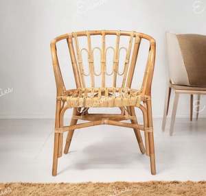 เก้าอี้ไม้ไผ่ธรรมชาติทำมือเก้าอี้หรูหราเก้าอี้ในร่มกลางแจ้งสำหรับห้องนั่งเล่นระเบียงสวน - Product Image 4