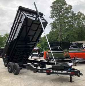 Remorque à benne basculante 7×16 14K de haute qualité 2026, plancher de 7 pouces, treuil télécommandé, rampes de portail de grange, bâche - Product Image 1