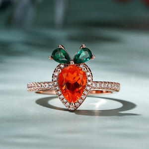 Bague en argent sterling Jeulia Eat It up avec pierre naturelle taillée en forme de carotte et de poire - Product Image 5