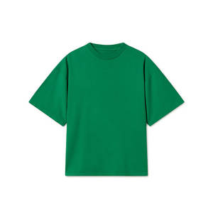 T-shirt en coton épais 300gsm T-shirt à manches courtes vert pour hommes femmes T-shirt vierge en gros - Product Image 1