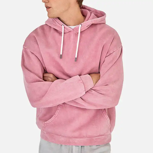 เสื้อฮู้ดโอเวอร์ไซส์สำหรับผู้ชายเสื้อสวมหัวมีฮู้ดผ้าเฟรนช์เทอร์รี่มีฮู้ดทรงหลวมเปิดไหล่มีเชือกรูดสำหรับผู้ชายจัดส่ง - Product Image 3