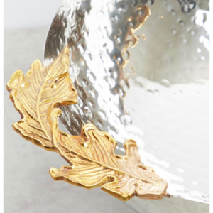 Bol en métal finition martelée avec poignées design oiseau et feuilles Bol à chocolat parfait pour servir des bonbons au chocolat - Product Image 6