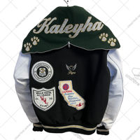 Veste universitaire en laine tissée ornée de strass et de lettres, personnalisable, respirante, pour l'automne – Vente en gros