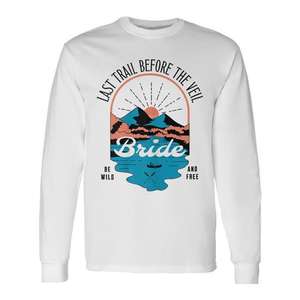 T-shirt promotionnel à manches longues assorti pour enterrement de vie de jeune fille : Le dernier sentier avant le voile - Product Image 1