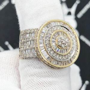 8.00 Carat <b>Ice</b> Out White Gold VVS Moissanite Round Cut Diamond Hip Hop Style Wedding <b>Ring</b> Men's 925 Sterling Silver - Product Image 4
