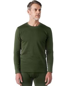 Winter Breathable Thermal Underwear Set Men Long Sleeve Fleece Lined Stretch Eco-Friendly Base Layer <b>Top</b> Bottom Warmth - Product Image 1