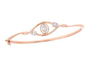 Delicate Desire 0.24Ct Lab Grown Round Diamond Vintage Bangle en oro rosa de 14K Venta al por mayor OEM - Product Image 2