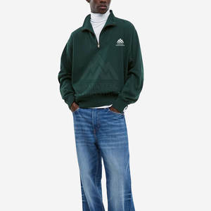 Ropa de invierno para hombre, sudaderas de color sólido para hombre, sudaderas básicas con media cremallera, ropa de moda, sudaderas para hombre - Product Image 3