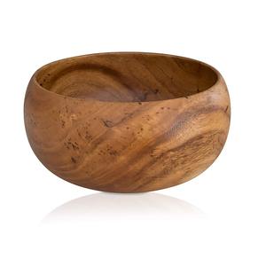 Ustensiles de cuisine modernes de forme ronde de luxe en bois d'acacia de haute qualité grand bol de mélange de fruits personnalisé - Product Image 5