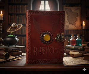 Diario de Cuero Genuino Vintage, Cuaderno de Bocetos con Cierre de Piedra, Papel Hecho a Mano con Borde Deshilachado - Opción de Regalo - Product Image 6