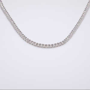 Collar de tenis de oro de 14 quilates con circonitas cultivadas en laboratorio de 7 quilates, corte redondo VVS, con cierre de caja, joyería de cristal - Product Image 1