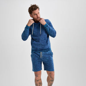 Sweats à capuche personnalisables délavés à l'acide hiver 2 Pcs Design futuriste avec des lignes audacieuses et un style innovant 100% coton polaire - Product Image 5