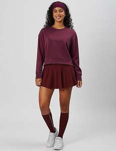 เสื้อครอปแขนยาวคอกลมผู้หญิง คุณภาพเยี่ยม ผลิตจากโพลีเอสเตอร์ 100% เนื้อผ้าบางเบา - Product Image 3