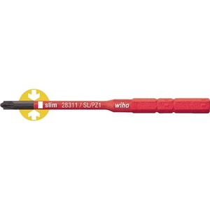 Pour tournevis électrique Wiha SlimBit, 2 lames interchangeables isolées VDE de 75 mm, à fente (plus/minus) / PZD - Product Image 1