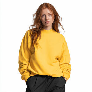 Sweat-shirt streetwear pour femme à épaules tombantes, molleton lourd 420GSM, surdimensionné, imprimé, automne-hiver - Product Image 3