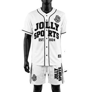 Ensemble short de baseball rose pour homme, 160 GSM, short en jersey de polyester respirant avec logo d'équipe personnalisé brodé. - Product Image 5