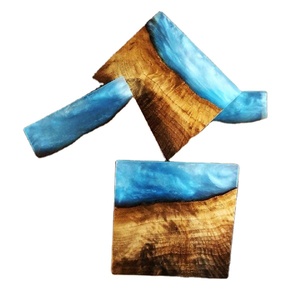 Best Quality Handmade Wooden Coasters Non-Slip <b>Epoxy</b> Resin Acacia Wood Mats & Pads for Drinks Tea Placemats - Product Image 1
