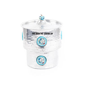 Nouvelle collection : Chauffe-plat métallique rond, vaisselle élégante, cocotte design classique, nouveau réchaud métallique - Product Image 1