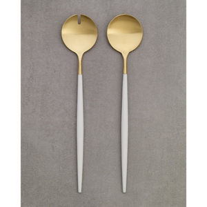 Luxurious Brass Salad Spoon Set 2 Matte Brushed Finishing Modern Eco-Friendly Bulk <b>Flatware</b> - Product Image 2