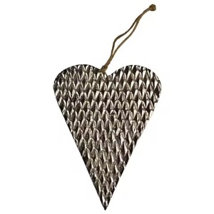 Silver Plated Finishing Design Hanging Heart Shaped Metal Ornament Best for <b>Party</b> Decorative and Home Decor - Product Image 1